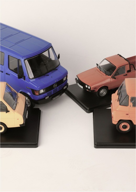 Modele kolekcjonerski e - kolekcja samochodów dostawczych - frontem